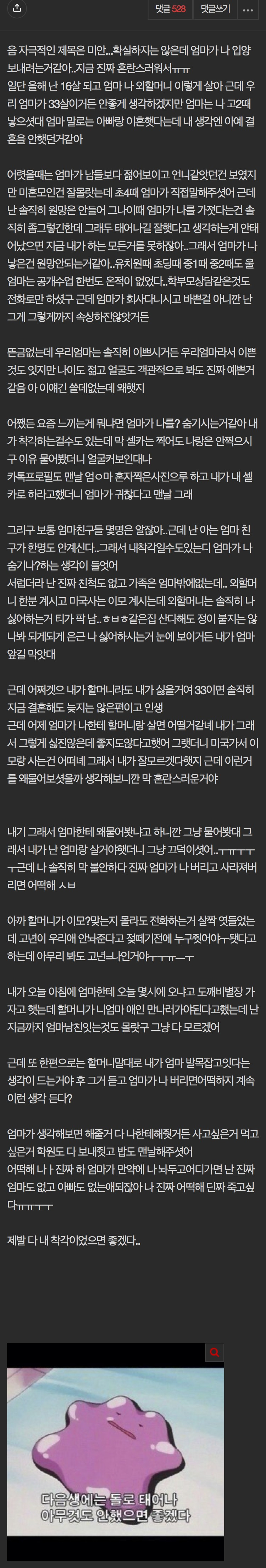 (+추가글)-엄마가-나-입양-보내려는거같아.pann-1-이미지