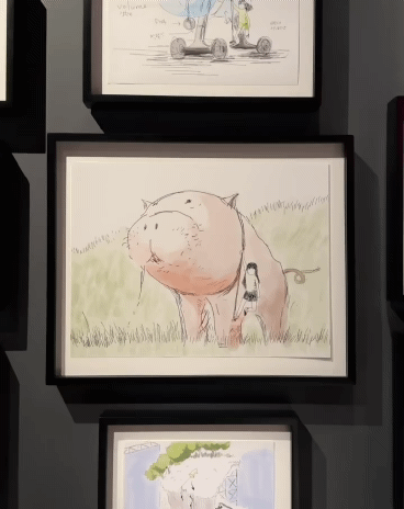 봉준호-전시회-방문해서-봉준호-굿즈-옷-착용한-지드래곤-29-이미지