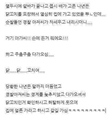 닭꼬치-들고가다-경찰한테-걸림-0-이미지