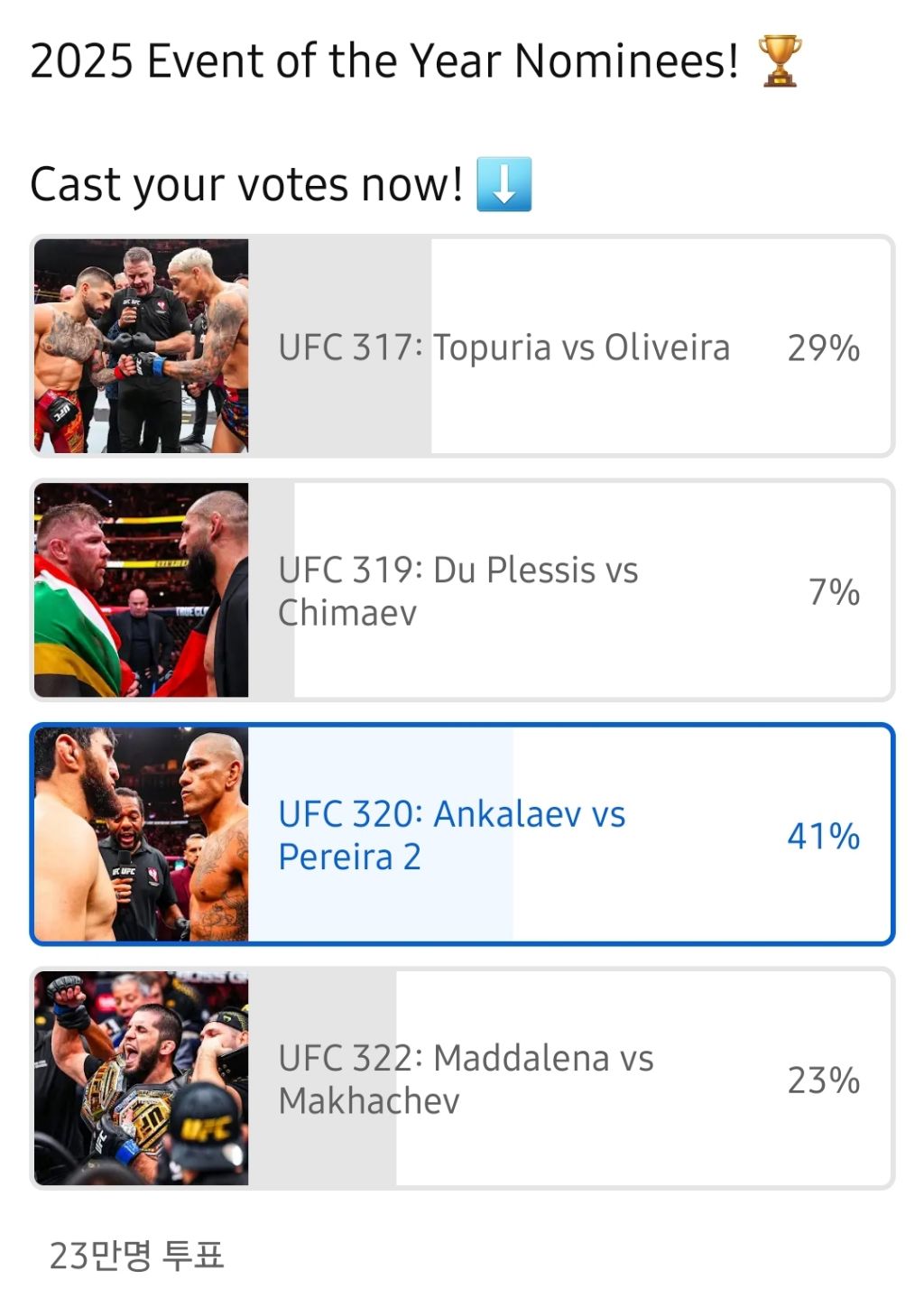 UFC-올해의-대회-공식계정-투표상황-0-이미지