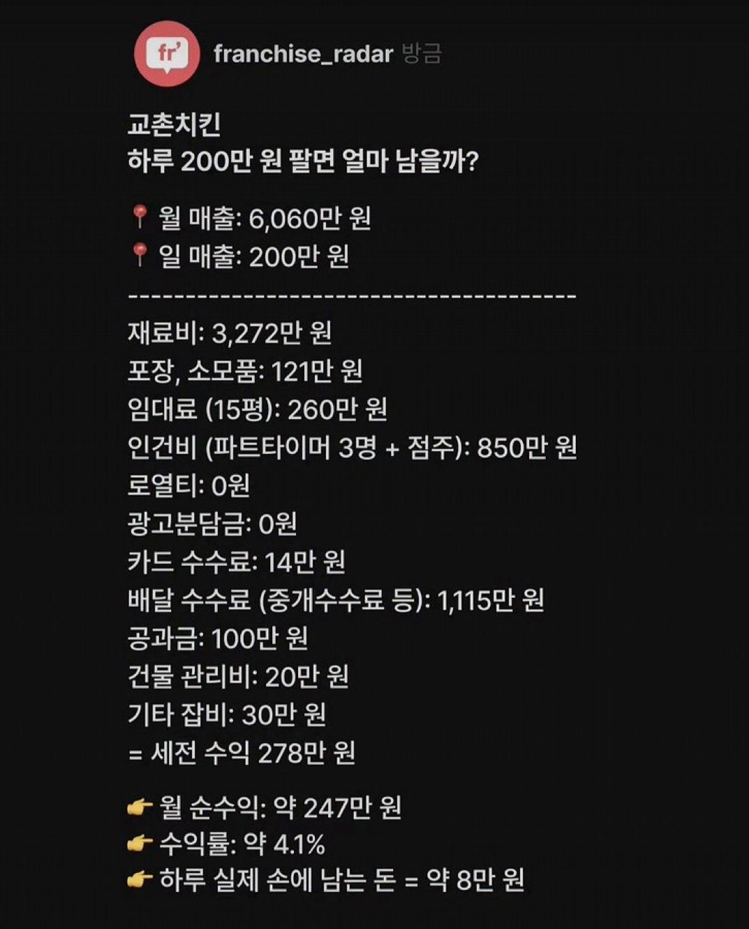 교촌치킨-하루에-200만원-팔면-얼마-남을까?-0-이미지