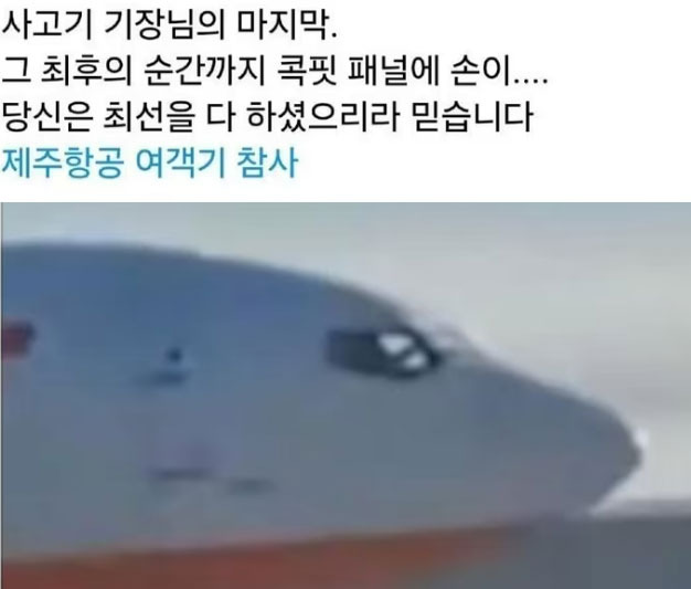 “마지막까지-마찰-일으켜-충격-줄이려-최선-다했을-것”...조종간-위쪽-패널에-손뻗은-사고기-파일럿-사진-1-이미지