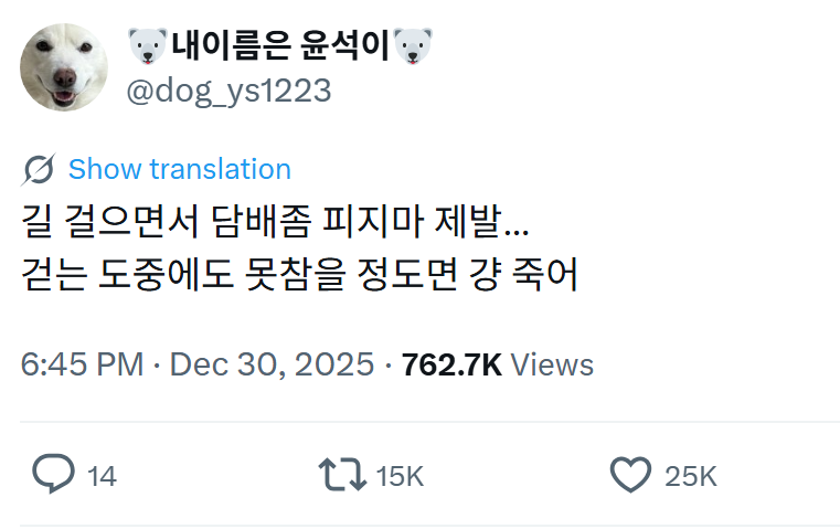 길-걸으면서-담배좀-피지마-제발…-걷는-도중에도-못참을-정도면-걍-죽어-0-이미지