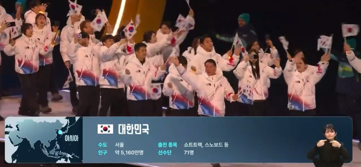 밀라노-동계올림픽-개막식-대한민국-선수단-입장-1-이미지