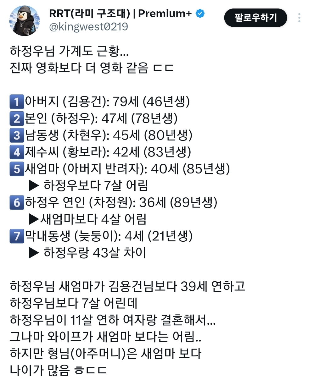 하정우-가계도-근황-0-이미지