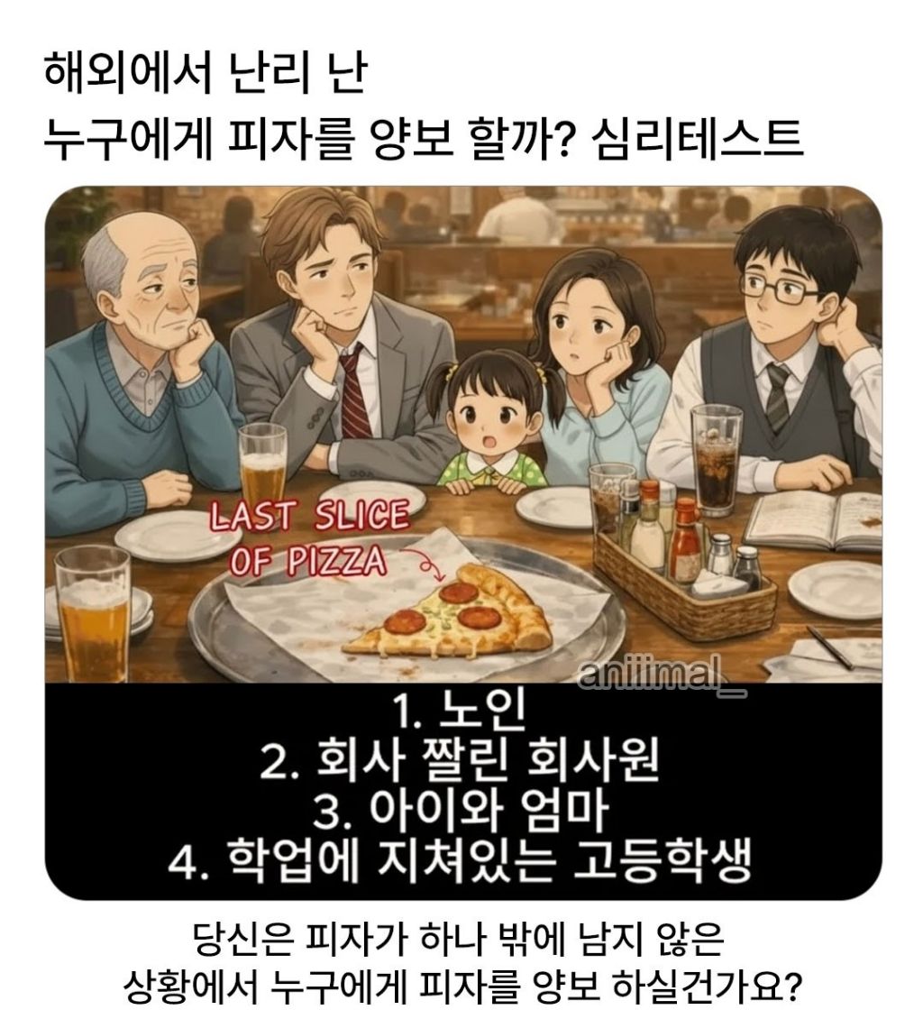 정확도-소름돋는-'누구에게-피자를-양보할까?'-심리테스트-0-이미지