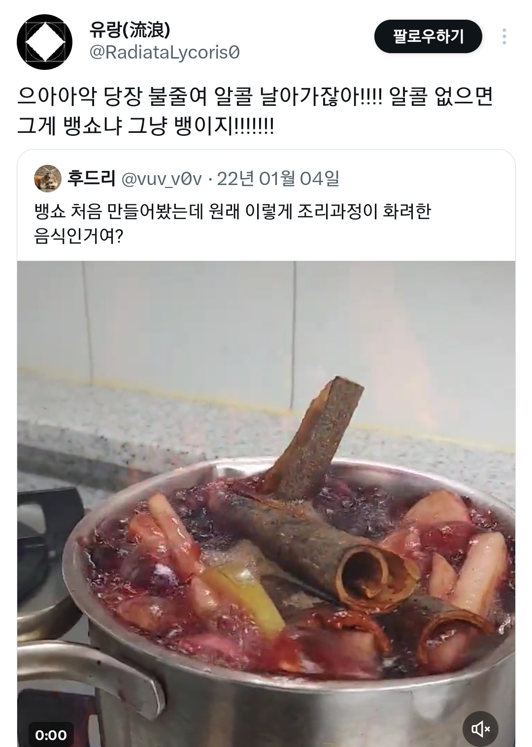 뱅쇼-처음-만들어봤는데-원래-이렇게-조리과정이-화려한-음식인거여?.twt-5-이미지