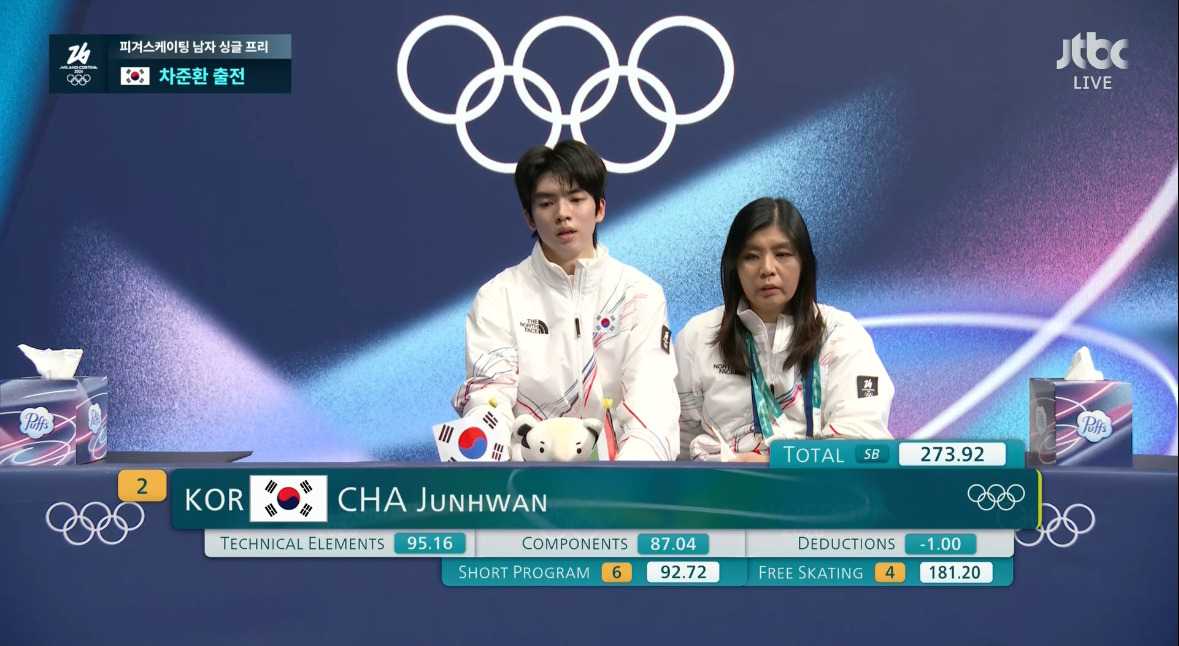 속보)-대한민국-차준환!-동계올림픽-피겨스케이팅-남자-싱글-쇼트-프리-최종-합계-4위-기록!-16-이미지