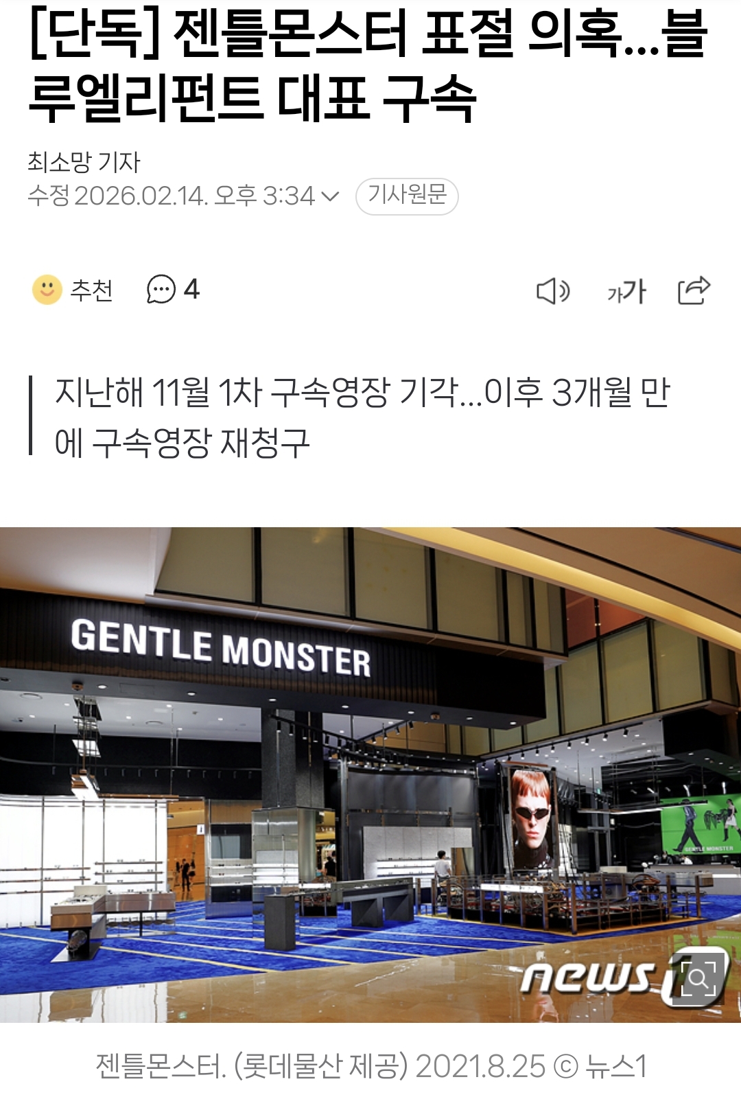 [단독]-젠틀몬스터-표절-의혹...블루엘리펀트-대표-구속-0-이미지