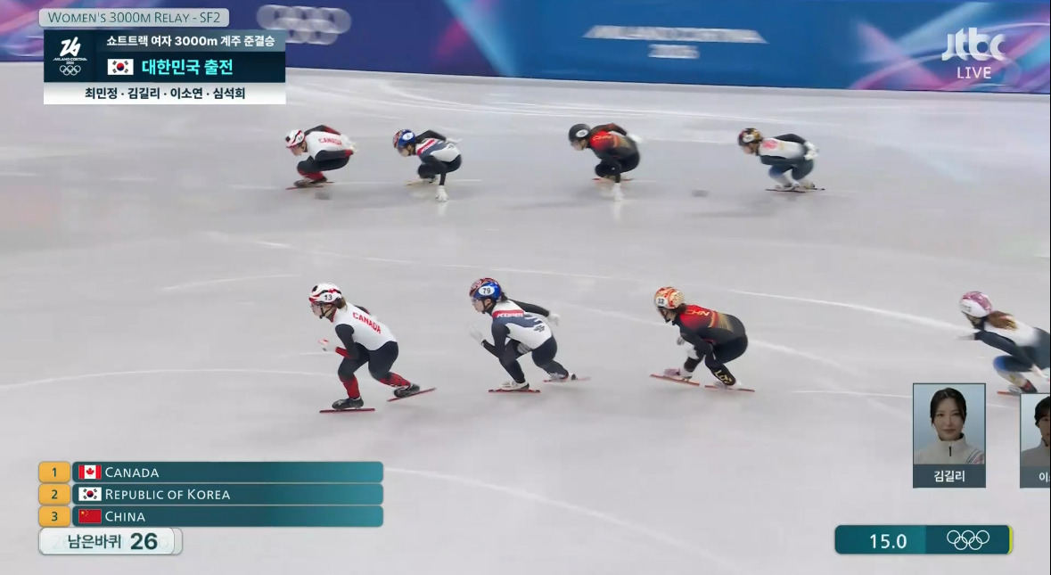 속보)-대한민국!-동계올림픽-쇼트트랙-여자-3,000m-계주-결승-진출!-3-이미지
