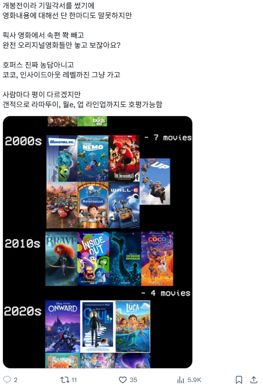 트위터-반응-올라오는-중인-픽사-＜호퍼스＞-시사회-후기-5-이미지