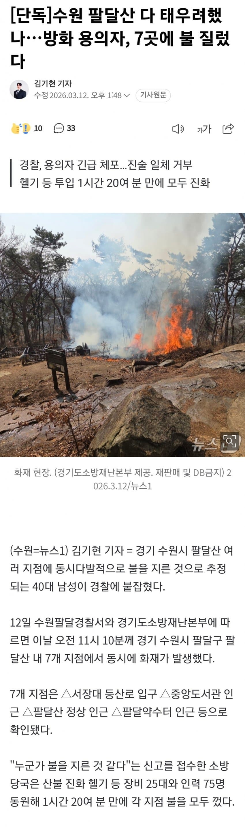 수원-팔달산-다-태우려했나...-방화-용의자,-7곳에-불-질렀다-0-이미지