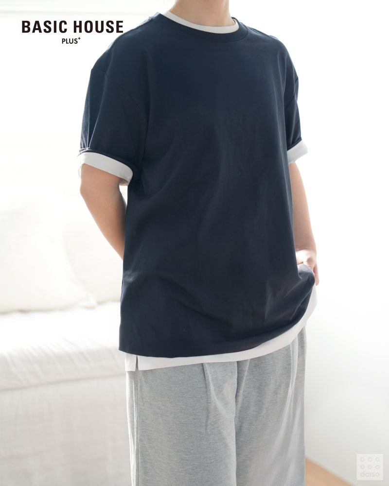 다이소-X-베이직하우스-순면-100%-릴렉스핏/레귤러핏/크롭/레이어드핏-티셔츠-신상-.jpg-18-이미지