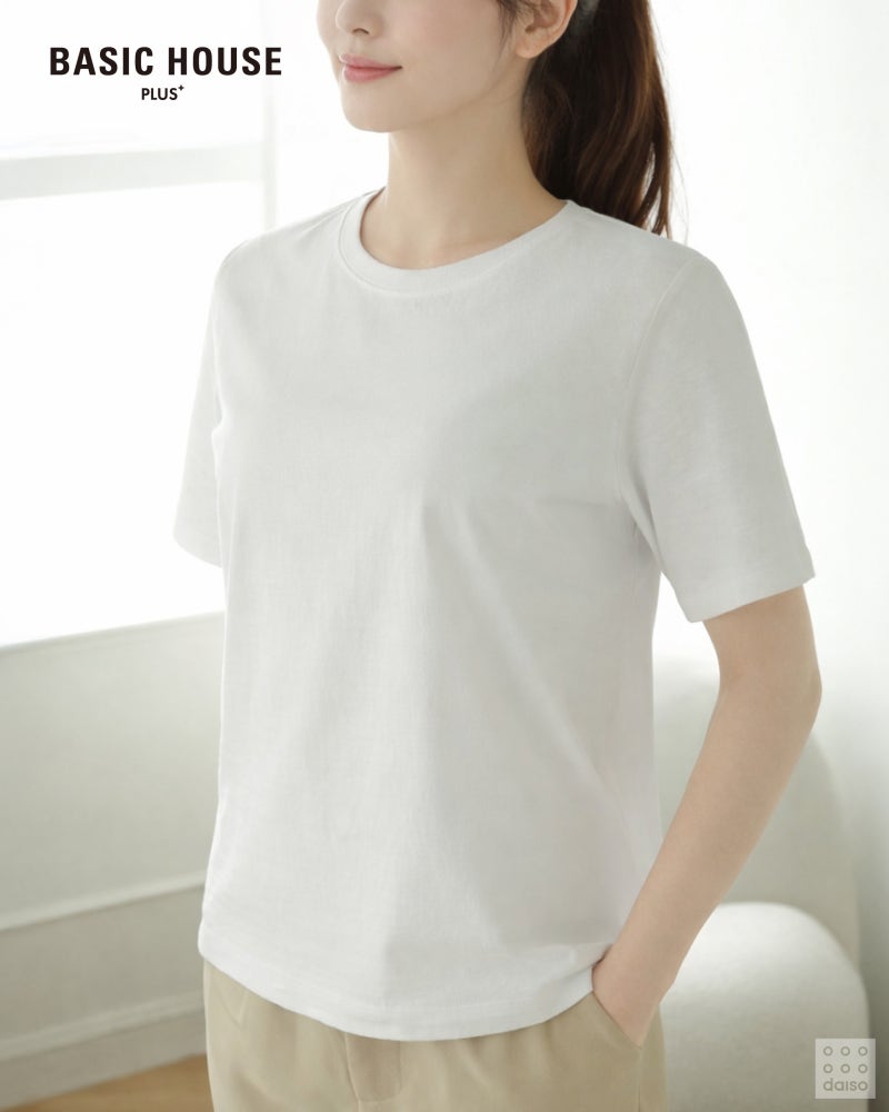 다이소-X-베이직하우스-순면-100%-릴렉스핏/레귤러핏/크롭/레이어드핏-티셔츠-신상-.jpg-8-이미지