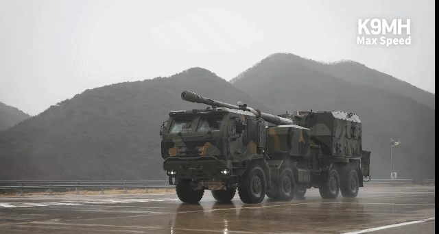 한화의-신형-차륜형-자주포-K9MH-1-이미지