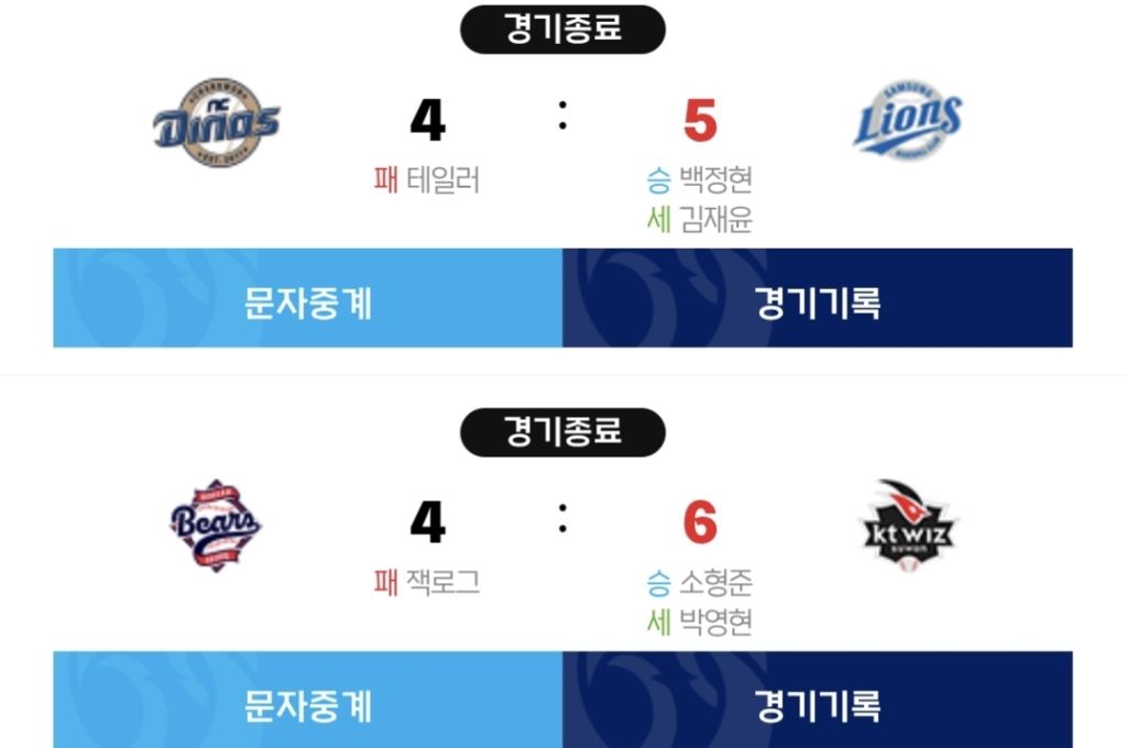 [야구]-4월-11일-경기-결과와-팀-순위-1-이미지