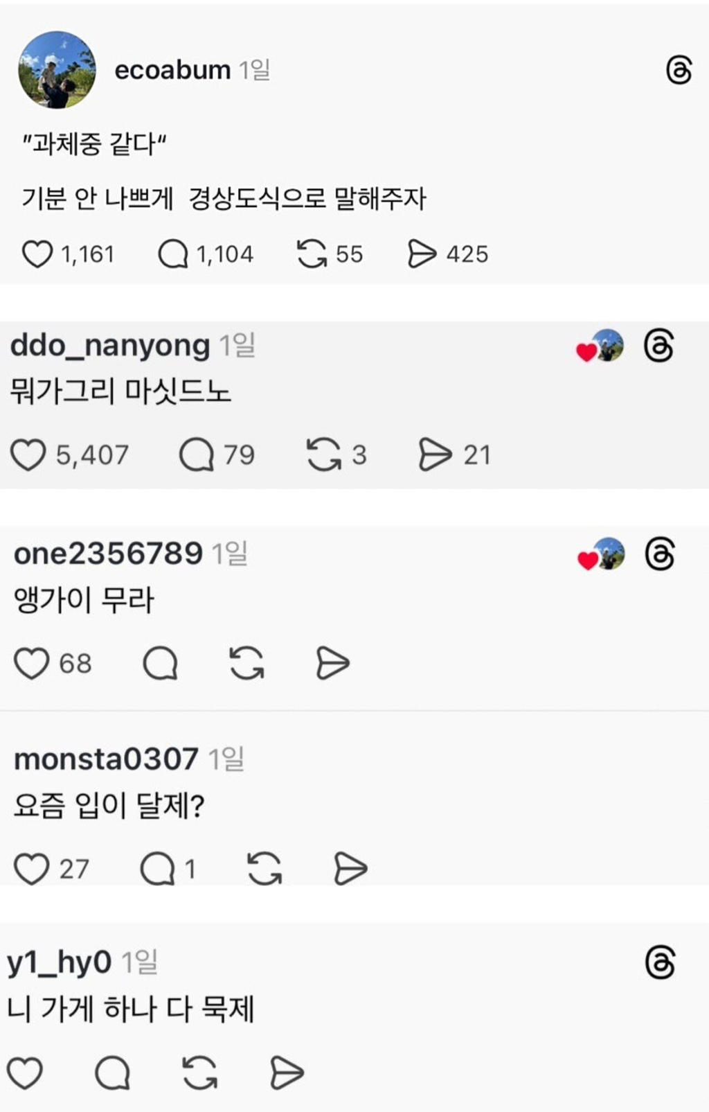 "과체중-같다"를-기분-안나쁘게-경상도식으로-0-이미지