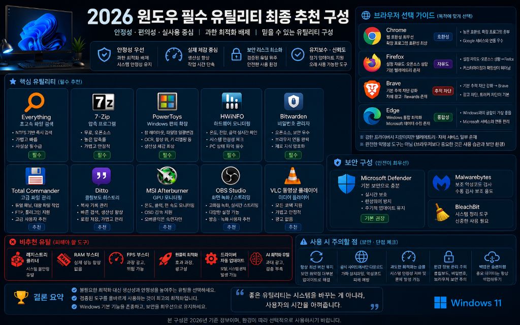 한눈에-쉽게-보는-2026-윈도우-필수-유틸리티-최종-구성-0-이미지