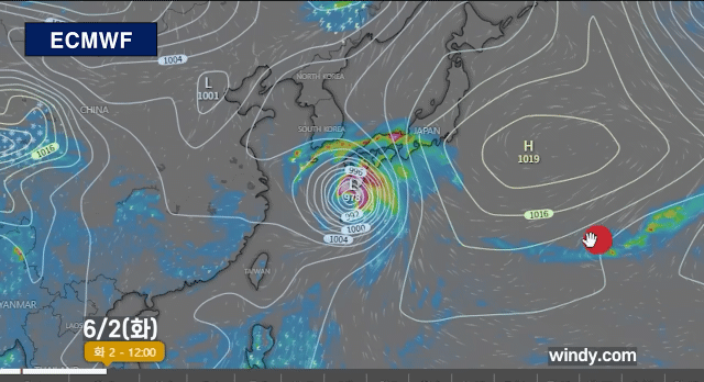 제6호-태풍-장미가-장마전선을-제주도까지-밀어올림.gif-2-이미지